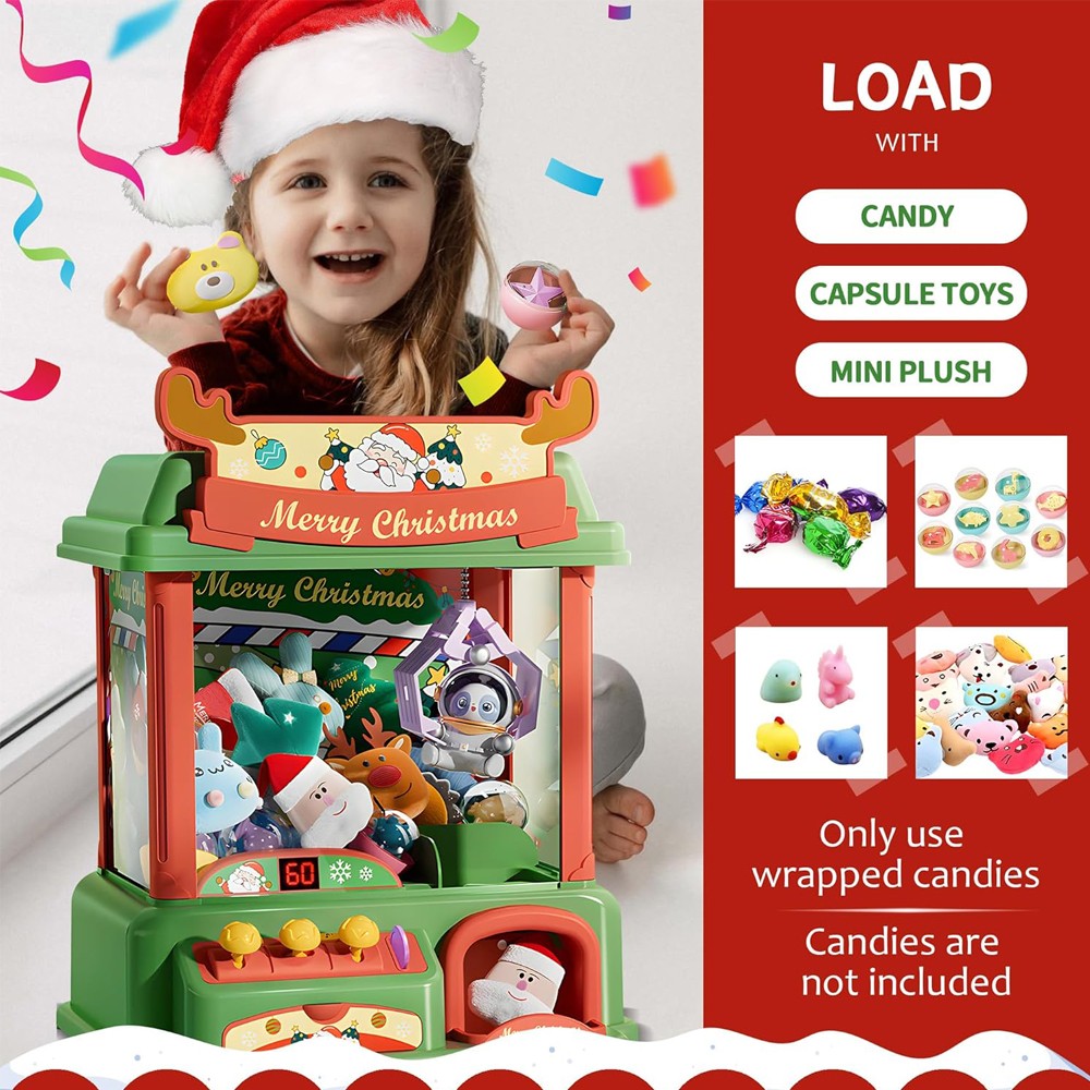 Christmas Claw Machine For Kid - đánh giá và giá Arcade Toy Claw Vending Machine
