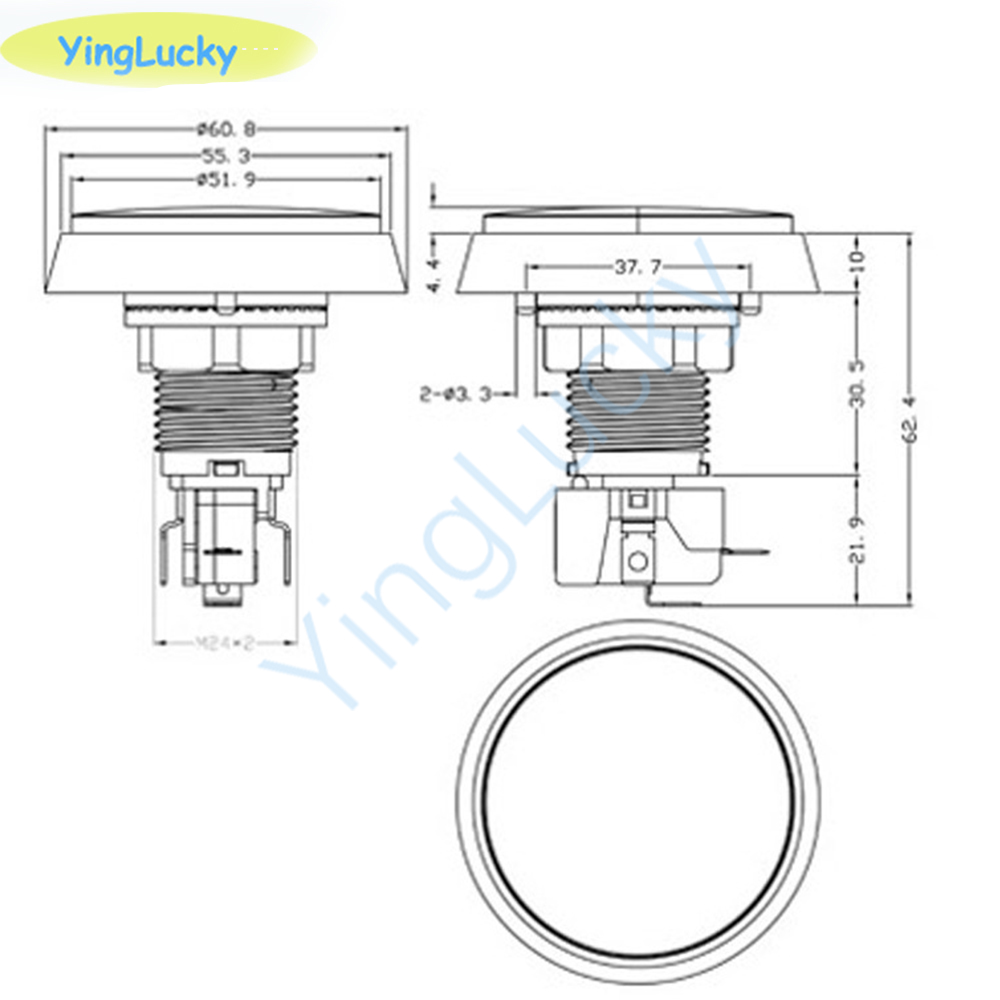 10 Chiếc Arcade Nút 60MM 5 Màu - đánh giá và giá Coin Pusher Machine