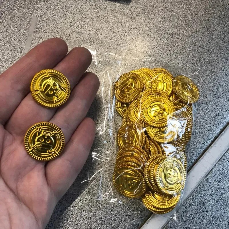 50Pcs Pirate Gold Coins Plasti - đánh giá và giá Arcade Game Coin